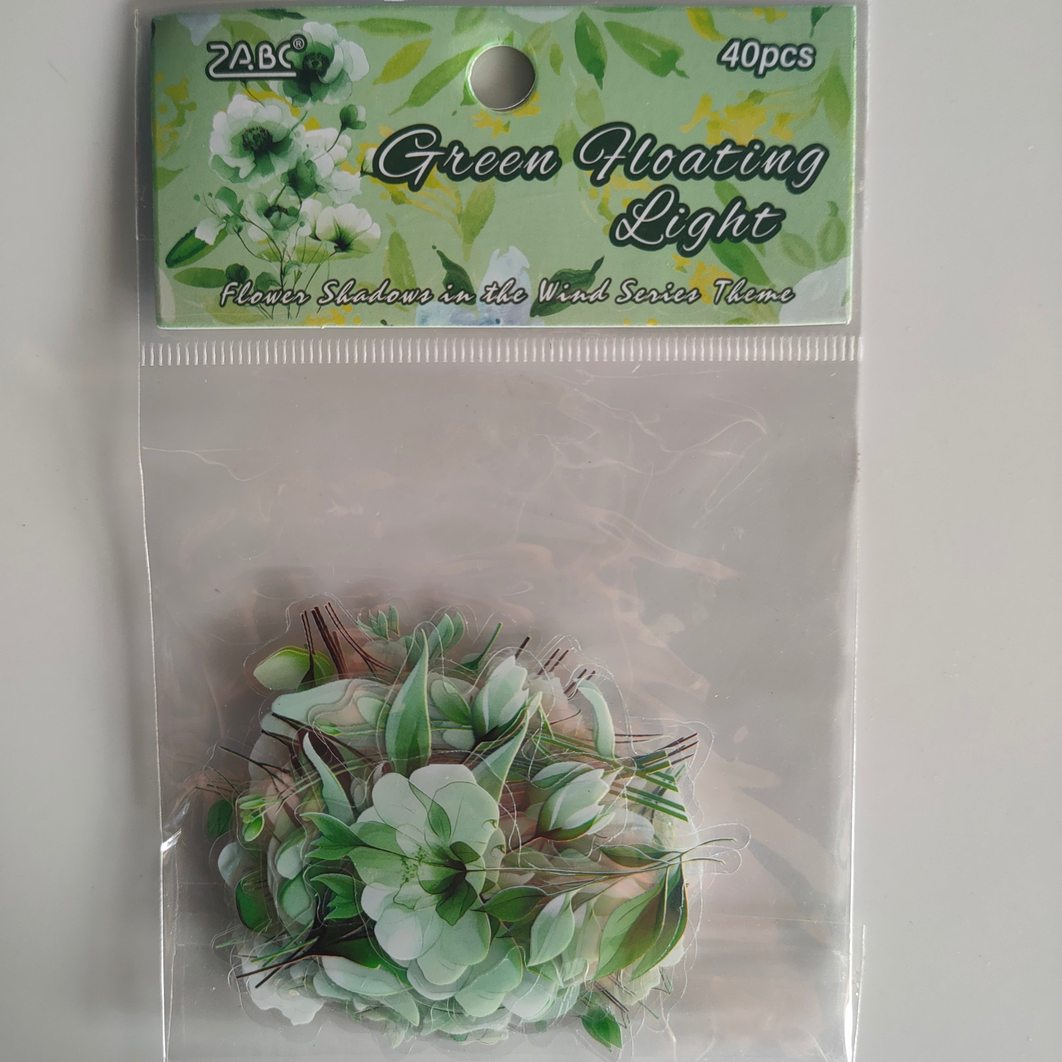 3D Flower Sticker Green Floating Light